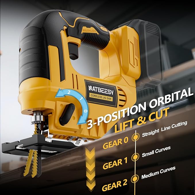 JigSaw Compatible With Dewalt 20v Max Battery, Cordless jig saw tool, LED Work Light,45° Beveled Cuts Variable Speed 2900RPM, 3 Orbital Action, with Jigsaw Blades for Curve Cutting (NOT Battery)