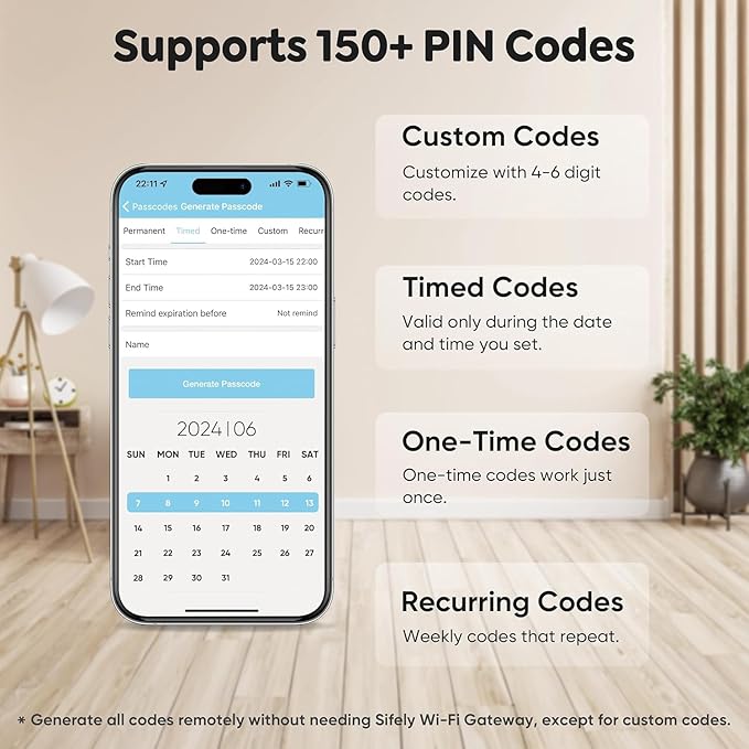 Keyless Entry Fingerprint Deadbolt Smart Lock: Sifely Digital Front Door Keypad with App Control, Electronic/Electric Deadbolt with Fingerprint & Code Access, Auto Locking, Easy to Install (Silver)