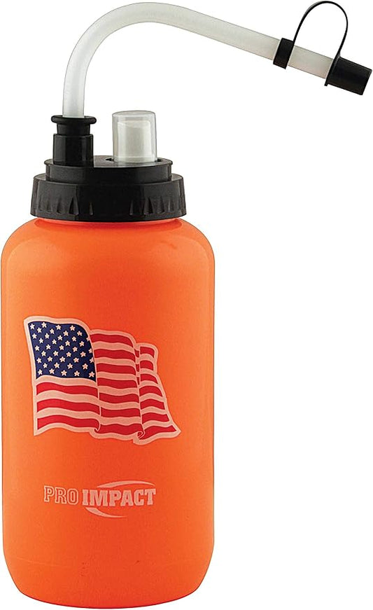 Pro Impact Squeezable Water Bottle with Bendable Long Straw and Spray cap - LDPE BPA Free Plastic - Hydration for Baseball Hockey Gym MMA Yoga Boxing Cycling Softball Football Lacrosse (35.5 Oz.)