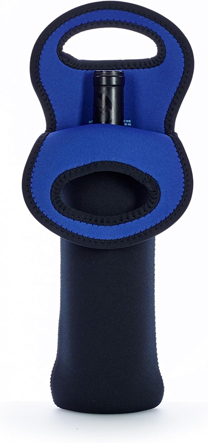 BUILT 1-Bottle Stain Resistant Neoprene Wine/Water Bottle Carry Tote, Black