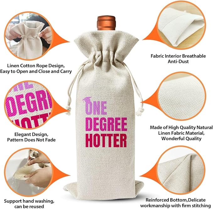 Funny Graduation Gift Wine Bag For Students Friend Masters Nurses College High Student, Inspirational Graduation Gifts For Daughter Son Wine Gift Bag, Reusable Burlap Wine Wrap Bag