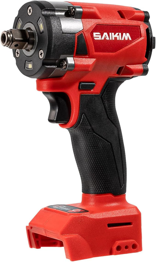 Cordless Impact Wrench 1/2 inch for Milwaukee 18v Battery, 200ft-lbs High Torque Impact Driver, Brushless Electric Impact Gun with 4 Modes & LED Light for Car, Truck, Mower (Battery Not Included)