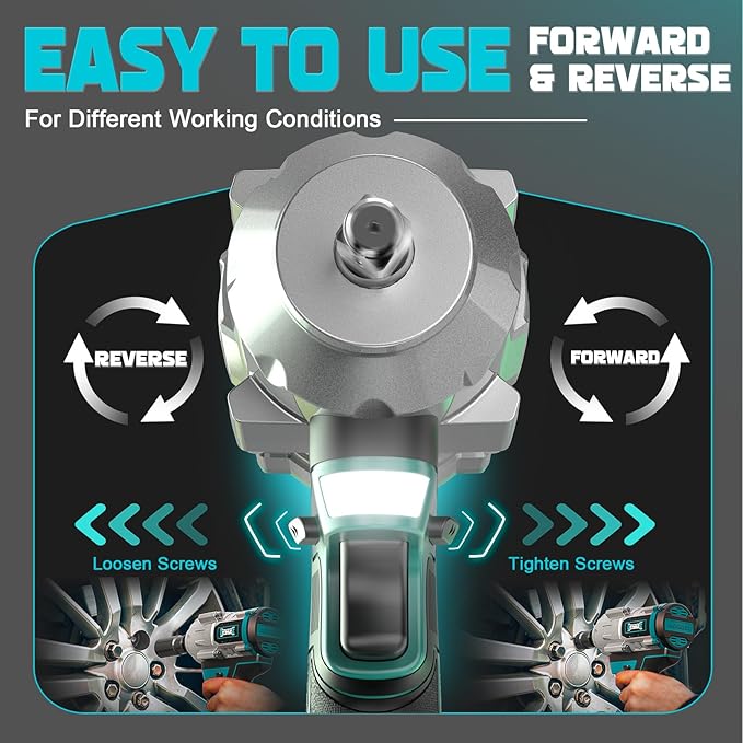 Cordless Impact Wrench 1/2 inch for Makita 18v Battery, 900FT-LBS (1200N.m) Brushless Electric Impact Gun for Car Home, High Torque Power Impact Driver with 6Pcs Sockets & Storage Case (No Battery)
