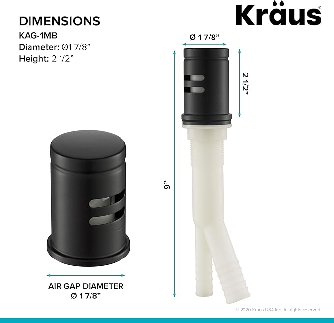 Kraus KPF-1610MB-KAG-1MB Bolden Single Handle 18-Inch Commercial Kitchen Faucet with Air Gap, Matte Black