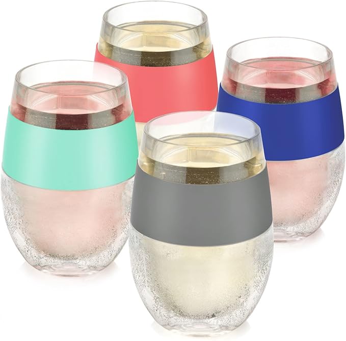 Host Cooling Cups 8.5oz Set of 4, Freezable Tumbler with Freezing Gel, Mothers Day Gifts, Mom Birthday Gifts, Gifts for Mom Gifts for Women, Assorted