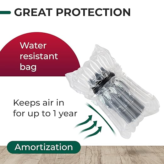 IDL Packaging Inflated 16 oz Bottle Air Bags, Self Sealed, Pack of 5 - Reusable Air Column Bags for Packing, Travel and Shipping - Cushioning Protector for Glass, Ceramic, Breakables