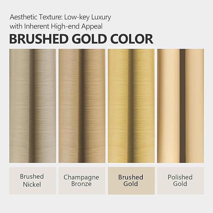 Brushed Gold Shower Faucet Set, Wall Mount Rain Shower System 10 Inches Shower Head and Shower Handheld, Included Pressure Balance Valve and Trim Kit