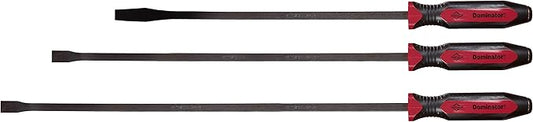 Mayhew Tools 14074 Dominator Pro 3-Piece Pry Bar Set, 25" Straight, 31" & 36" Curved Pry Bars, Red
