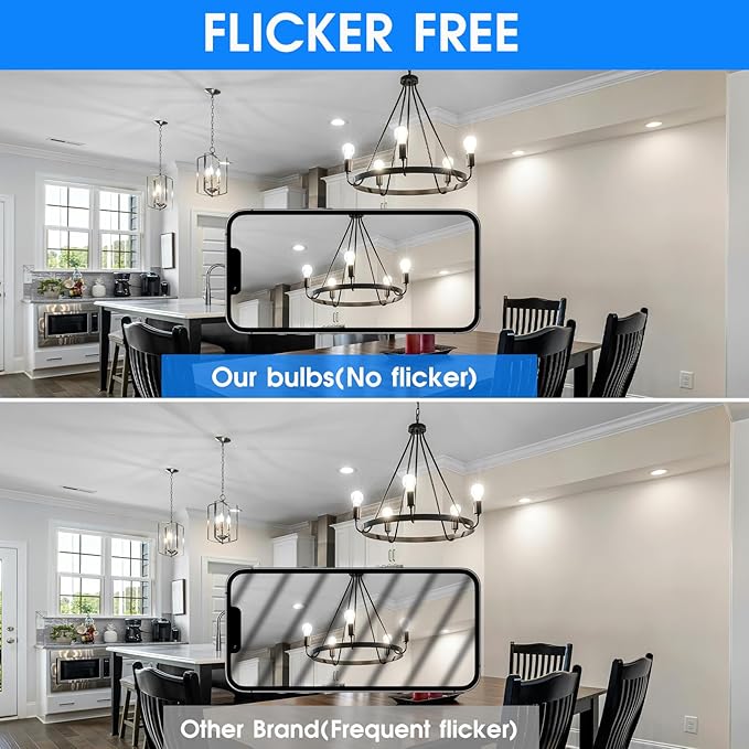 Energetic Dimmable LED Filament Light Bulbs, 8W, 60 Watt Equivalent, Cool White 4000K, Classic Clear Glass, A19 LED Light Bulb, 12 Pack