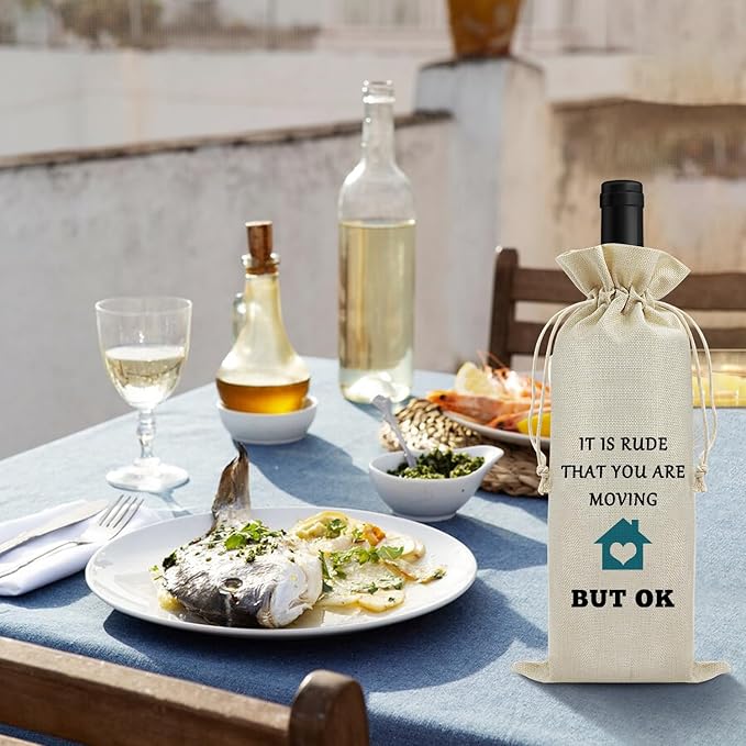 Funny Housewarming Gifts for Women Wine Bag Moving Away Gift for Neighbors Best Friend Family Colleague for Happy House warming Party Decorations Gift for Mother’s Day Christmas Birthday Wine Gift Bag