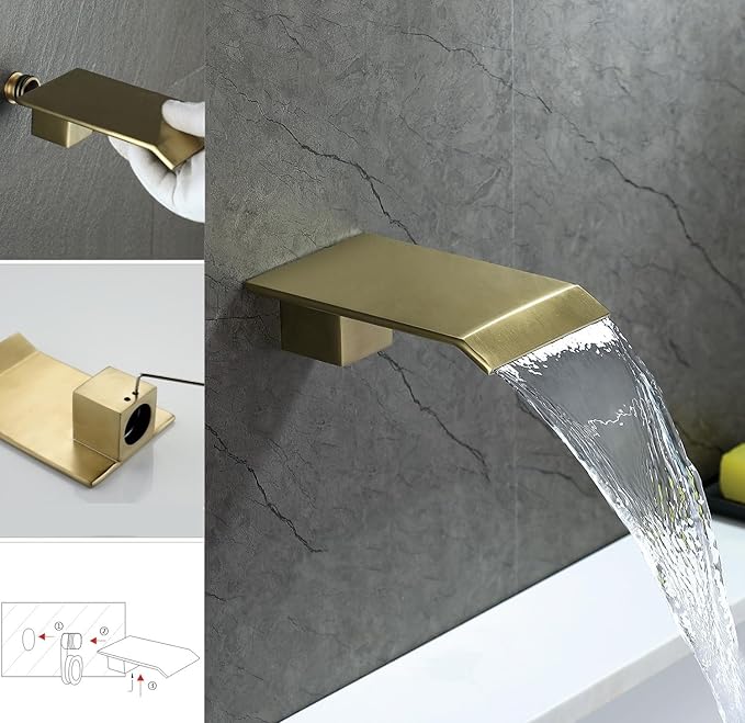 JOYWELL Bathroom Shower Faucets sets Complete Brushed Gold Bath tub Shower Faucet set with 8" Shower Head/Handheld Shower and Tub Faucet Combo