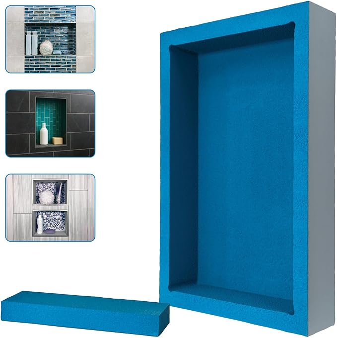 Noble Pre-Formed Rectangular Shower Niche 314 12"x20" with Adjustable Shelf Easy Install Water-Resistant Bathroom Storage Shelf Modern Design for Shower Essentials Durable and Stylish Organizer