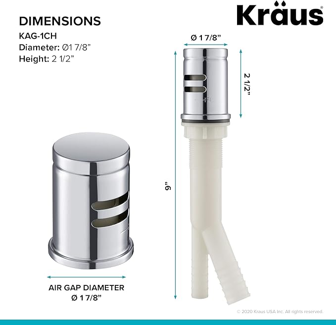 Kraus KPF-1610CH-KAG-1CH Bolden Single Handle 18-Inch Commercial Kitchen Faucet with Air Gap, Chrome
