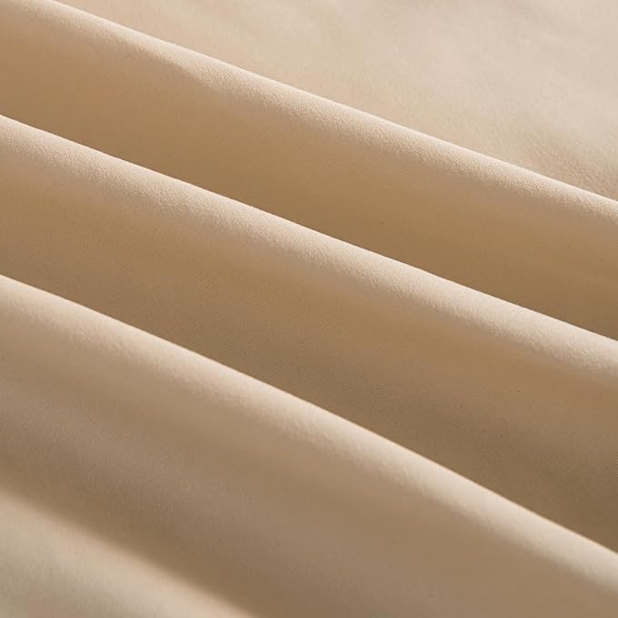 Bed Skirt Queen Size Ruffled Bed Skirts with Split Corners, 18 Inch Drop Dust Ruffle Bed Skirt with Platform - Queen, 18 Inch, Light Camel