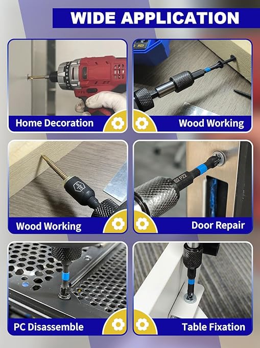 JEFE HEX 48pcs Impact Screwdriver Bit Set, HSS Titanium Coated Hex Drill Bit Set, Impact Drill Bit Set for Heavy Duty Precision Driving, Drilling Ideal for DIY Projects and Professional Use