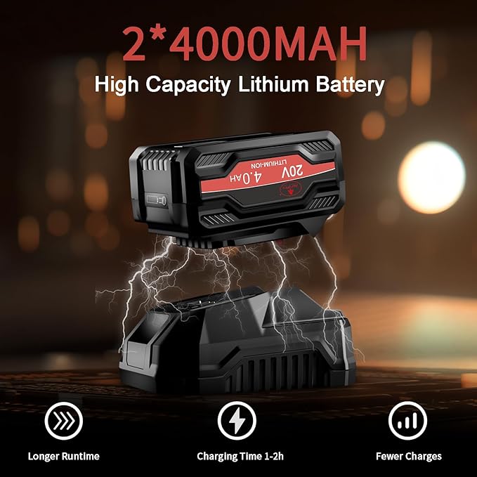 AEROPRO TOOLS Cordless Impact Wrench, 1750N.m (1290Ft-lbs) High Torque 1/2 Brushless Impact Gun, 20V Power Impact Driver, 2x 4.0Ah Battery, Charger, 2 Sockets, Electric Impact Driver for Car Truck RV