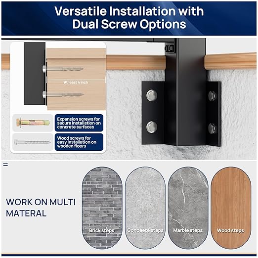 1 Pack 2.56 in. x 2.56 in. x 46 in. Aluminum Side Mount Railing Post for 36" Stair or Level Railing Kit, Black Textured Powder-Coat Finish Fascia Mount Post Inner Corner Side Post