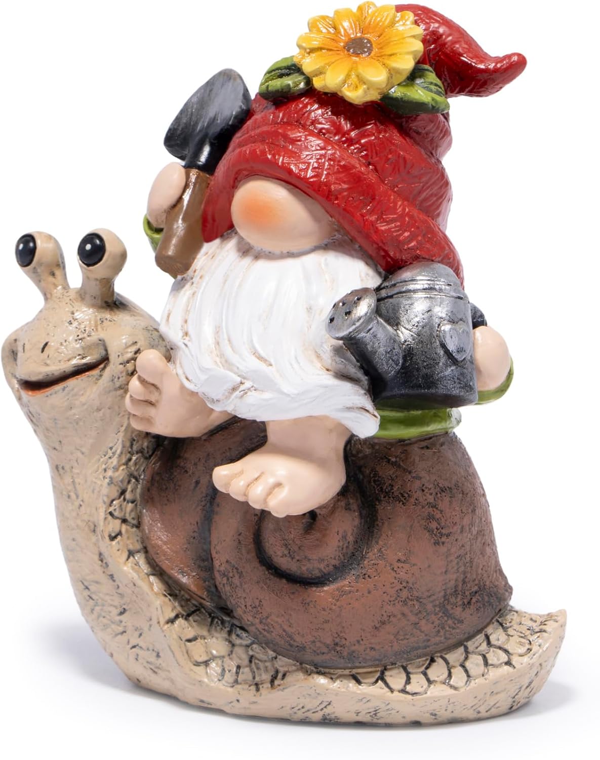 Hodao Spring Garden Gnome Decoration Flower Animal Ornaments Decor Gifts Spring Gnomes for Garden Decorations Summer Elf Figurine Gifts for Mom Outdoor Decor (Red)