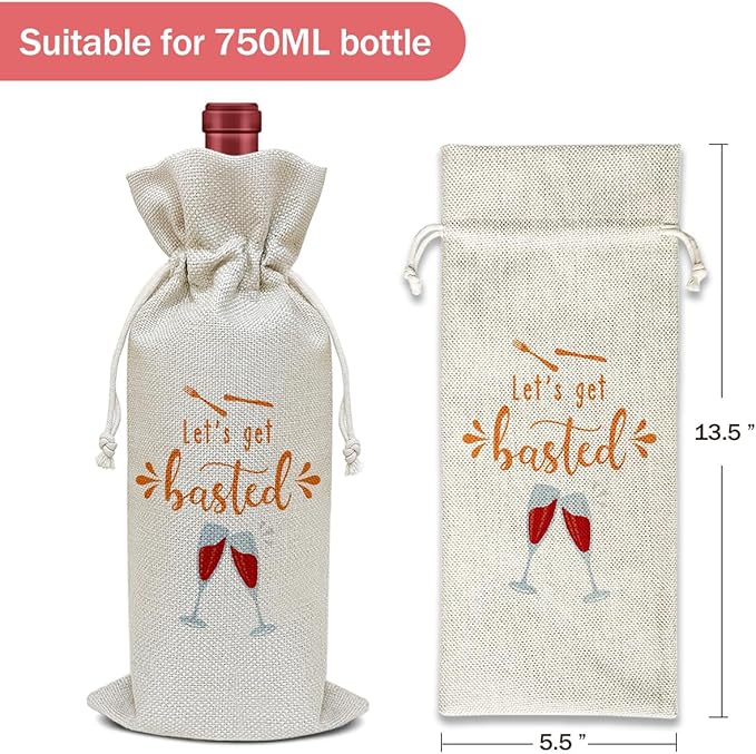 Funny Wine Bag, Funny Gifts Birthday Gifts for Women Men Friends Coworkers Sister Brother, Party Favor Wine Champagne Gift Bag With Drawstring -47
