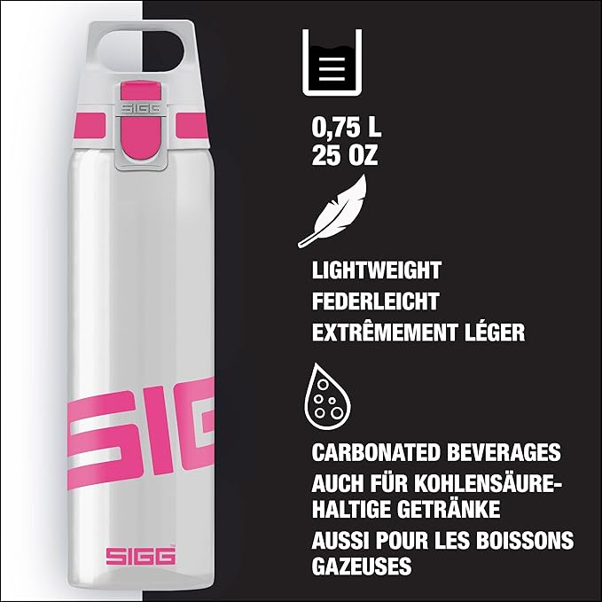 SIGG - Tritan Renew Transparent Water Bottle - Total Clear ONE MyPlanet - For Carbonated Beverages - Dishwasher Safe - With Fruit Strainer - Leakproof & Lightweight - BPA Free - 17 Oz / 25 Oz / 51 Oz