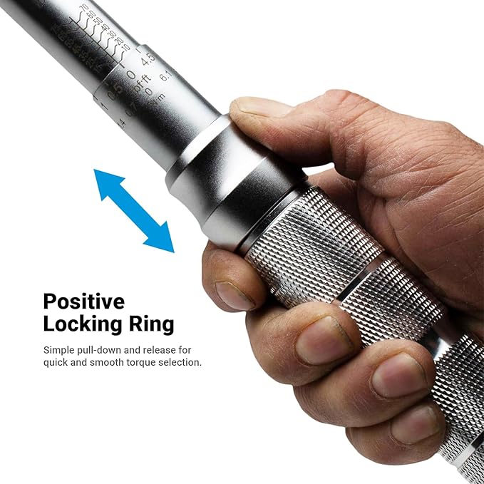 Capri Tools 31202-250FL 30-250 Foot Pound Industrial Torque Wrench, 1/2" Drive, Matte Chrome