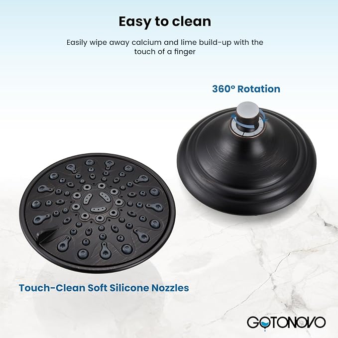 gotonovo Tub Shower Faucet Set Shower Head and Handle Set 6 Modes 6 inch Bathroom Trim Kit with Tub Spout High Pressure Shower System Combo with Valve Round Showerhead Oil Rubbed Bronze