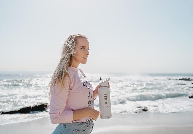 Coldest Sports Water Bottle with Straw Lid Vacuum Insulated Stainless Steel Metal Thermos Bottles Reusable Leak Proof Flask for Sports Gym (Hyperspace, 40 oz)