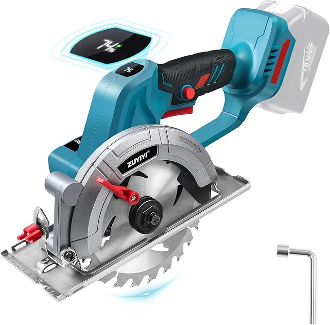 6 Inch Cordless Mini Circular Saw for Makita 18V Battery(Not Inclued), 12000RPM 2"(90°) Cutting Depth, Brushless Compact Tile Saw for Wood, Tile, Metal, Plastic, for 5-1/2, 5-3/8 Inch Blade