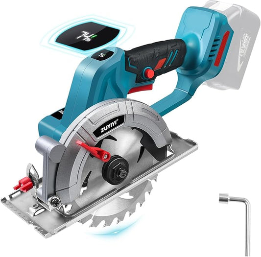 6 Inch Cordless Mini Circular Saw for Makita 18V Battery(Not Inclued), 12000RPM 2"(90°) Cutting Depth, Brushless Compact Tile Saw for Wood, Tile, Metal, Plastic, for 5-1/2, 5-3/8 Inch Blade