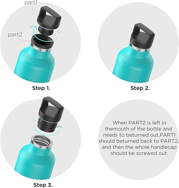 Stainless Steel Double Wall Water Bottles 17oz, Vacuum Insulated Bottle With Straw Lid, Insulated Water Bottle Keeps Water Cold for 24 Hours, Hot for 12 Hours, Hiking, Sports