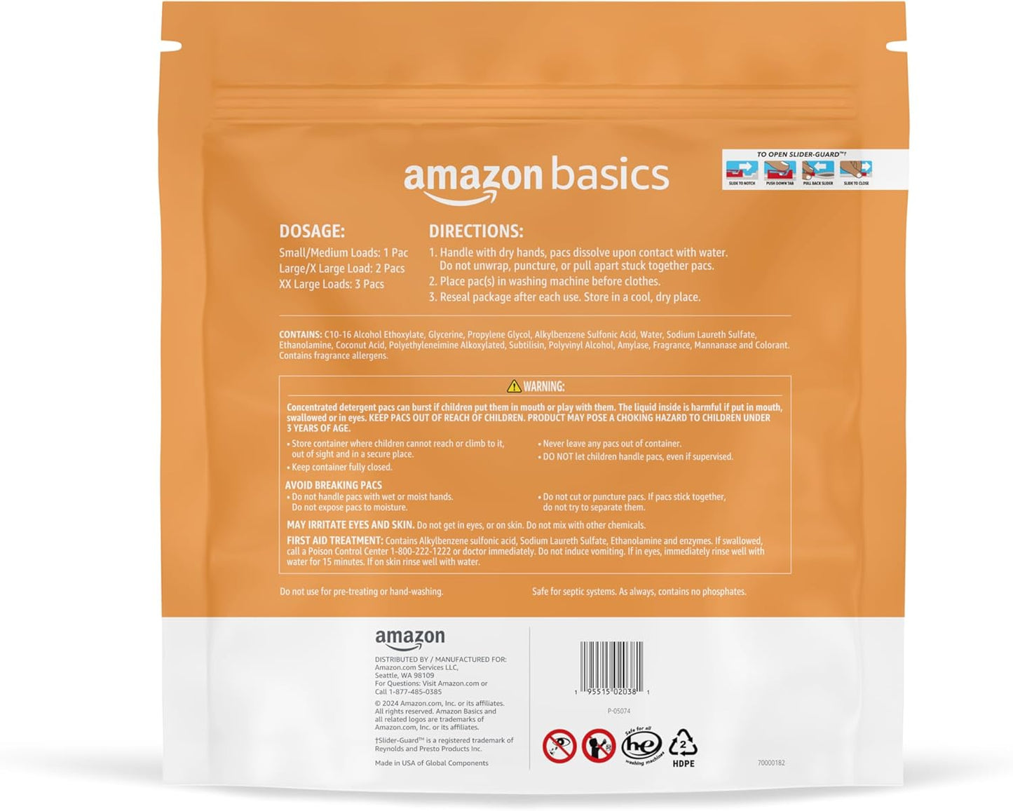 Amazon Basics Laundry Detergent Pacs, Fresh Scent, 120 Count (Previously Solimo)