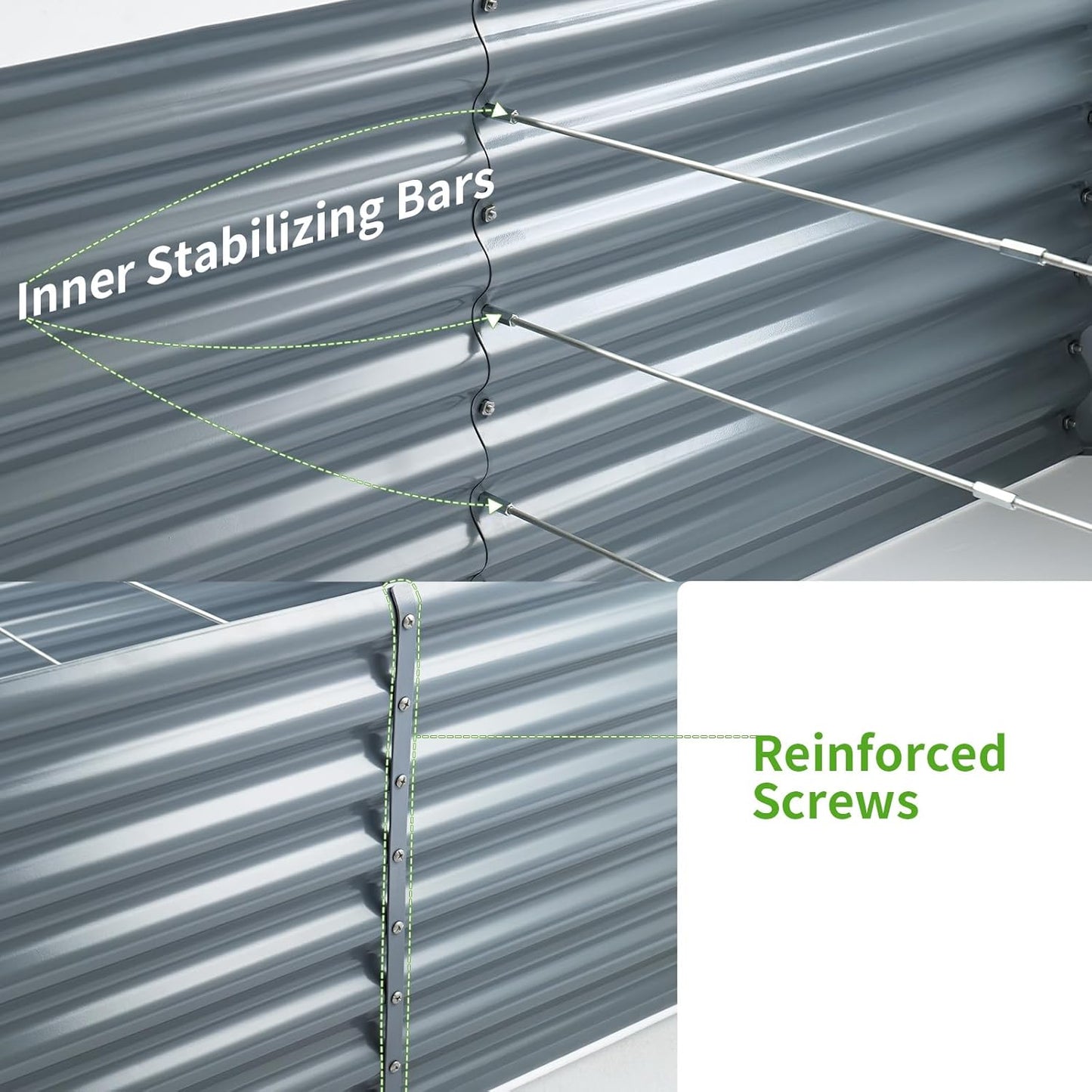 Land Guard 8×4×2ft Galvanized Raised Garden Bed, Planter Boxes Outdoor, Raised Garden Beds Outdoor for Vegetables, Flowers, Herbs, 479 Gallons, Modern Gray… B0CWTYXT24