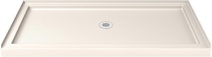 DreamLine SlimLine 30 in. D x 60 in. W x 2 3/4 in. H Center Drain Single Threshold Shower Base in Biscuit, DLT-1130600-22