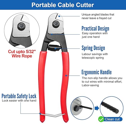 1000FT T316 Marine Grade 1/8" Stainless Steel Cable Kit w/Cutter, 7x7 Strand,1850lb Breaking Strength Wire Rope Cable for Deck Railings,Ideal for Indoor/Outdoor Railings DIY Installation, MY15