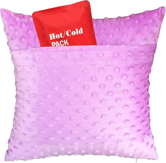 Heart Surgery Recovery Pillow for After Heart Surgery Open Heart Surgery Gifts Triple Bypass Heart Transplant Cough Pillow with Pocket for Cooling Pack, Minky Dot Lavender