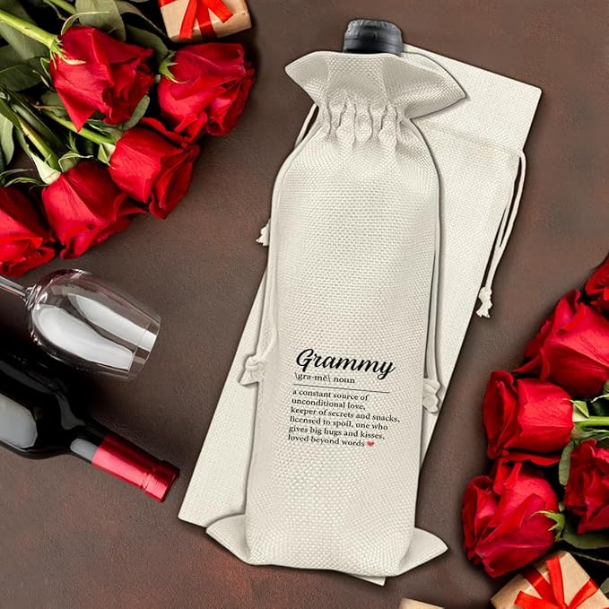 Grandma Gifts Wine Bag Grammy Gifts for Grandma Grammy Birthday Mother's Day Grammy Definition Wine Gift Bag