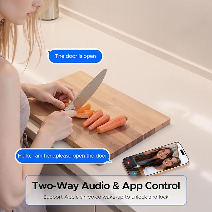 Smart Lock with Camera & Doorbell, 3-in-1 Smart Deadbolt for Front Door, Fingerprint Keyless Entry Door Lock with Live View, Video Smart Lock Built-in Wi-Fi, Auto Lock, Siri Unlock, IP66 Waterproof