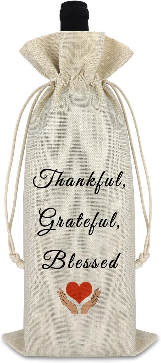 Graduation Appreciation Gift for Teacher Coach Wine Bag Graduation Farewell Gift for Best Friends Graduation Party Decors Wine Gift Bag Leaving Gift Retirement Gift for Grandma Burlap Wine Wrap Bag