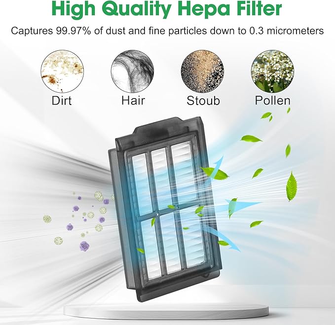 26 PCS 405 Combo Accessories Replacement Parts for iRobot Roomba Plus 405/505 Combo Kit Accessory Set, 2 Roller Main Brushes, 6 vacuum Dust Bags 6 Mop Pads 4 Hepa Filters 6 Side Brushes