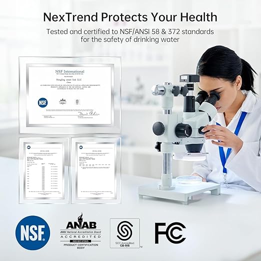 NexTrend 600GPD Reverse Osmosis System: 7 Stage Tankless Reverse Osmosis Water Filter Under Sink with Smart Faucet, NSF/ANSI 58 & 372 Certified, RO Water Filtration System, 2:1 Pure to Drain