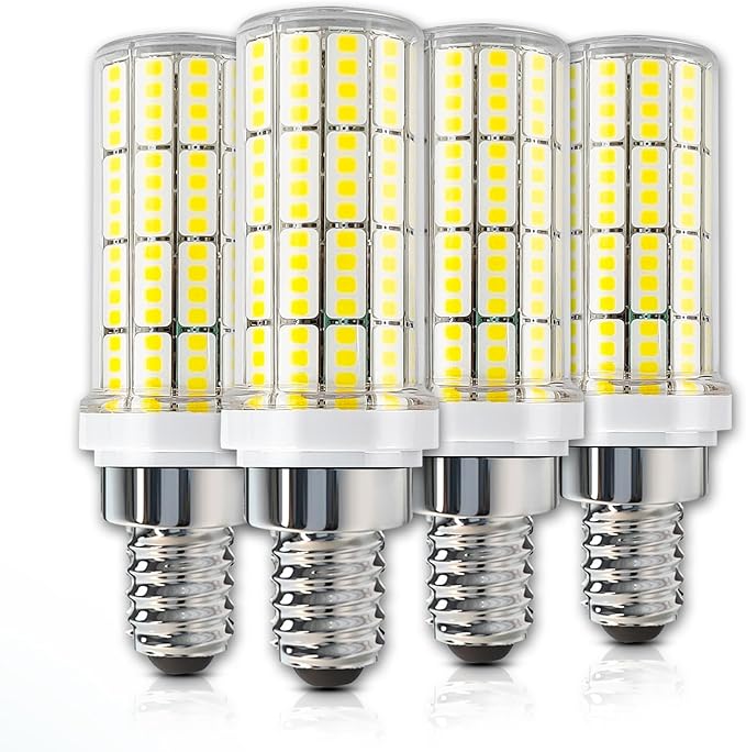 4 Pack E12 Led Bulb 200w Equivalent Chandelier Light Bulbs Bright E12 LEDs Candelabra Bulb 5000k Daylight White 2500lm Led Light Bulb for Chandeliers, Ceiling Fan, Pendant, Wall sconces
