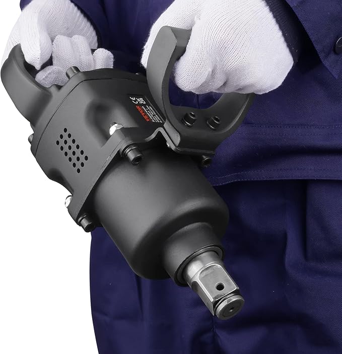 VEVOR 1 Inch Air Impact Wrench, Up to 2730 ft-lbs Reverse Torque Output 1" Pneumatic Impact Gun Lightweight w/ 2 Handles for Heavy Duty Repairs and Maintenance