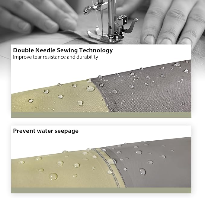 KylinLucky Patio Table Cover 74x47 Inch Heavy Duty 600D Waterproof - Tear-Resistant Outdoor Furniture Protector for Dining Set, Deck, Garden