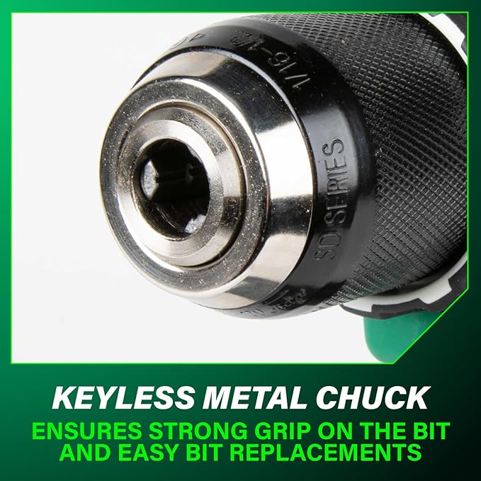 Metabo HPT 18V MultiVolt 1/2" Cordless Brushless Driver Drill Kit, High Power Drill Set with Bag, 2 Lithium-Ion Metabo Batteries and Charger, Compact Lightweight Power Driver, DS18DEX