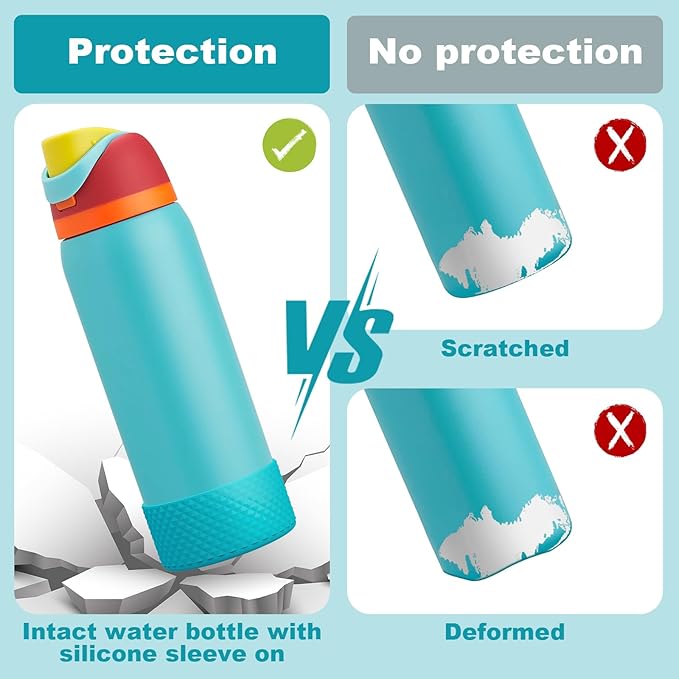 Silicone Boot for Owala Water Bottle 24 oz 32 oz 40 oz, Anti-Slip Protective Sleeve for FreeSip/Twist/Flip Stainless Steel Water Bottles Accessories