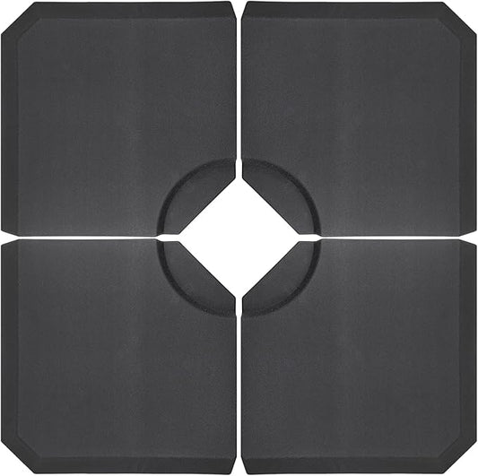 T&Jero 4 Piece Heavy Duty Plastic Base Stand Weight for Patio Outdoor Cantilever Offset Umbrella, 350 lb with Water and Sand Filled, Black