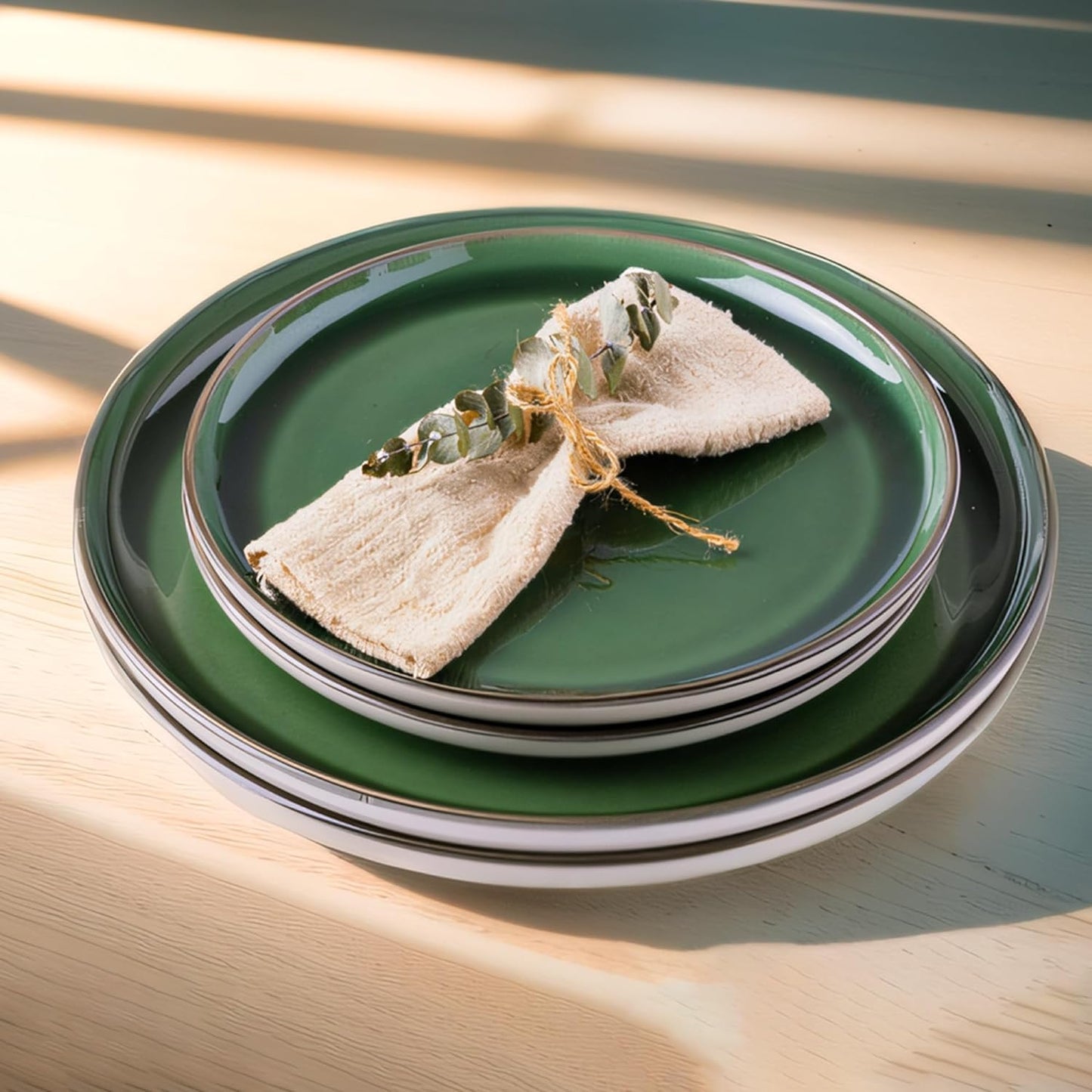 GBHOME Ceramic Dinnerware Sets, 18 Pieces Stoneware Dinnerware Set, Plates and Bowls Sets, Dishwasher & Microwave Safe,Dishes Set | Service for 6