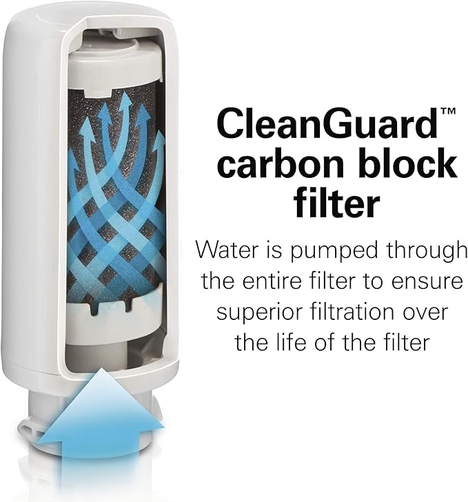 Hamilton Beach AquaFusion Electric Countertop Water Purifier & Filter 64 oz. Pitcher, Compatible with Flavor Capsules, White (87320)