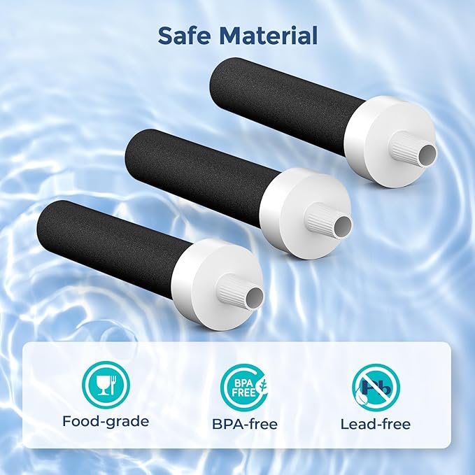 3-Pack Water Filter Replacements for Brita Water Bottles, Compatible with Brita 32oz and 20oz Insulated Filtered Water Bottles, Reduce Chlorine, Taste, and Odor