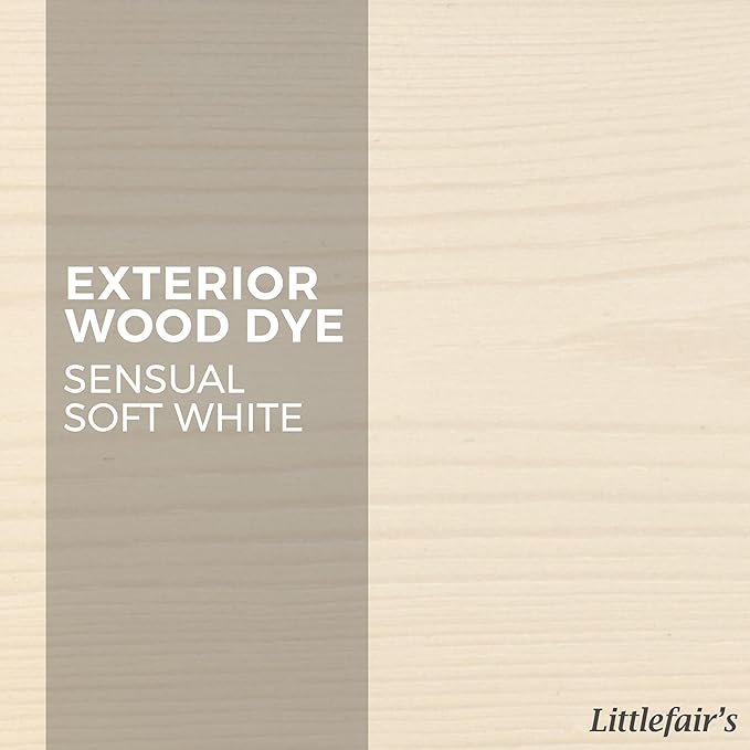 Littlefair's Wood Stain Water Based - 34oz/1ltr - Indoor Furniture Stain Light & Dark Finishes - Special Non Toxic & Eco Friendly Formula - Wood Stain for Crafts - Color: Sensual Soft White